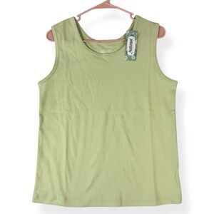 National Ultra Softs Solid Green Tank Top Womens M Medium NWT
